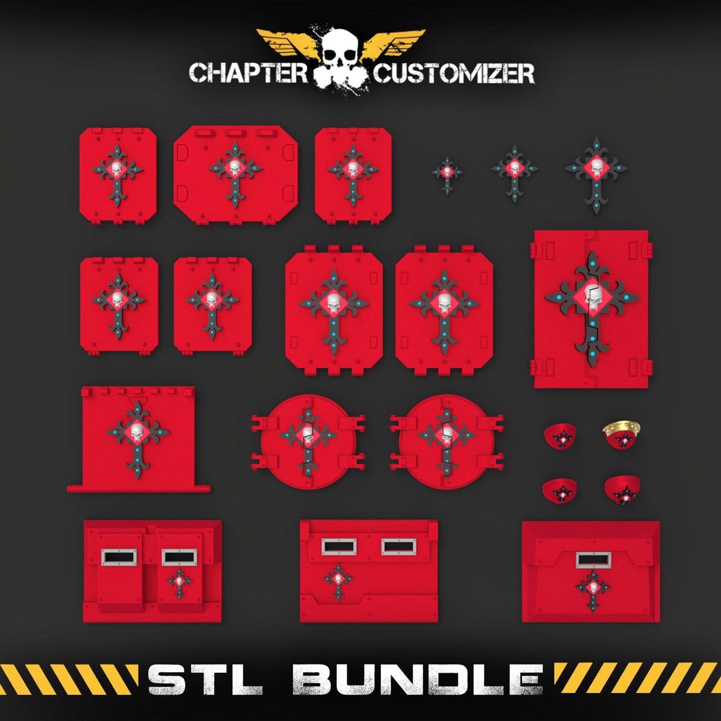 Vampire Skull Cross STL Chapter Bundle