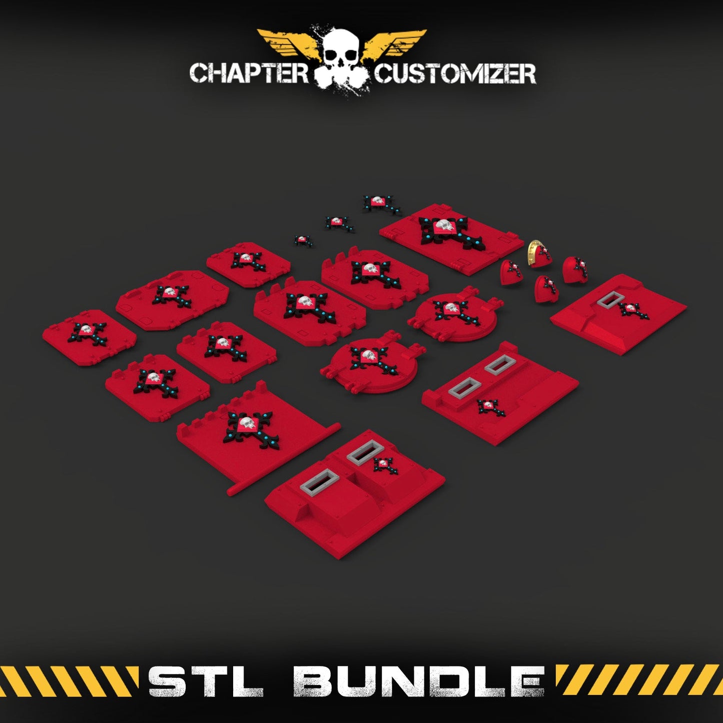 Vampire Skull Cross STL Chapter Bundle