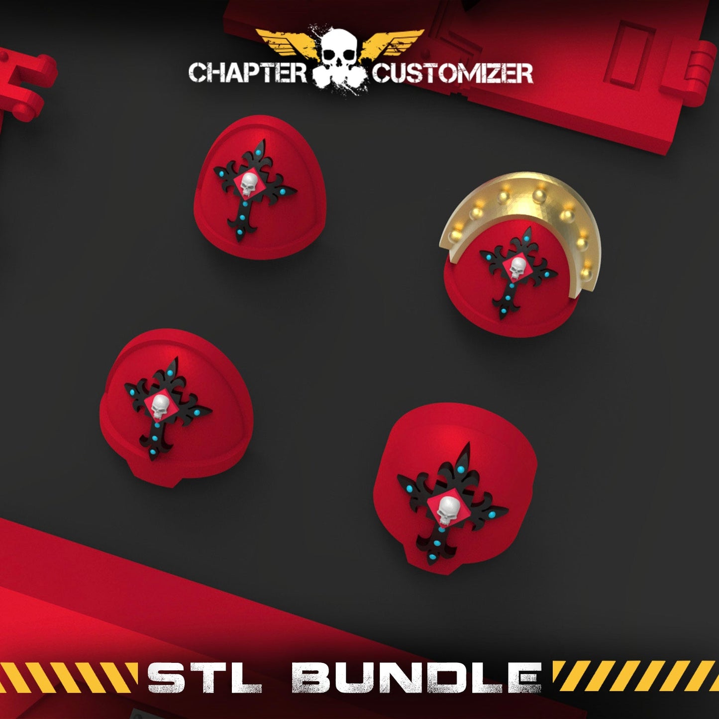 Vampire Skull Cross STL Chapter Bundle