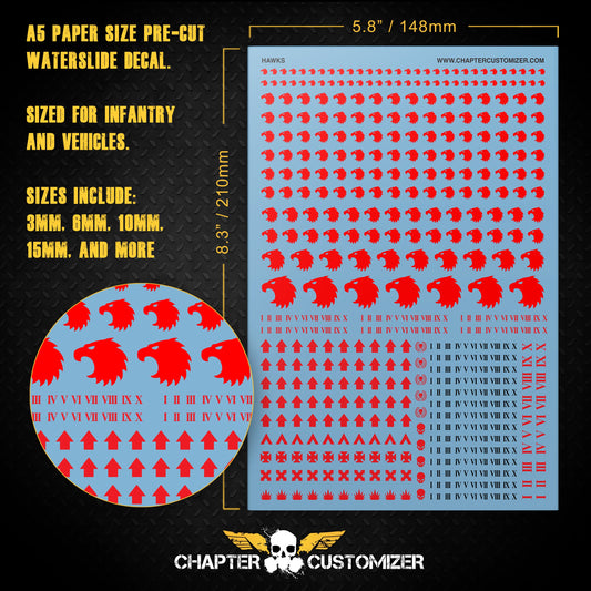 Hawks vorgeschnittener Wasserschiebeaufkleber