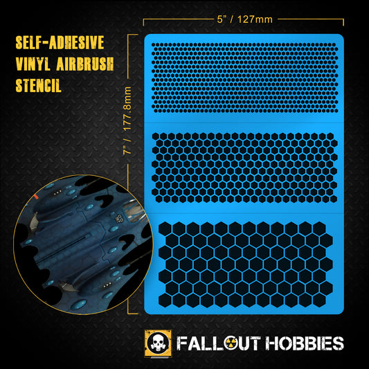 Pochoir pour aérographe à mailles hexagonales